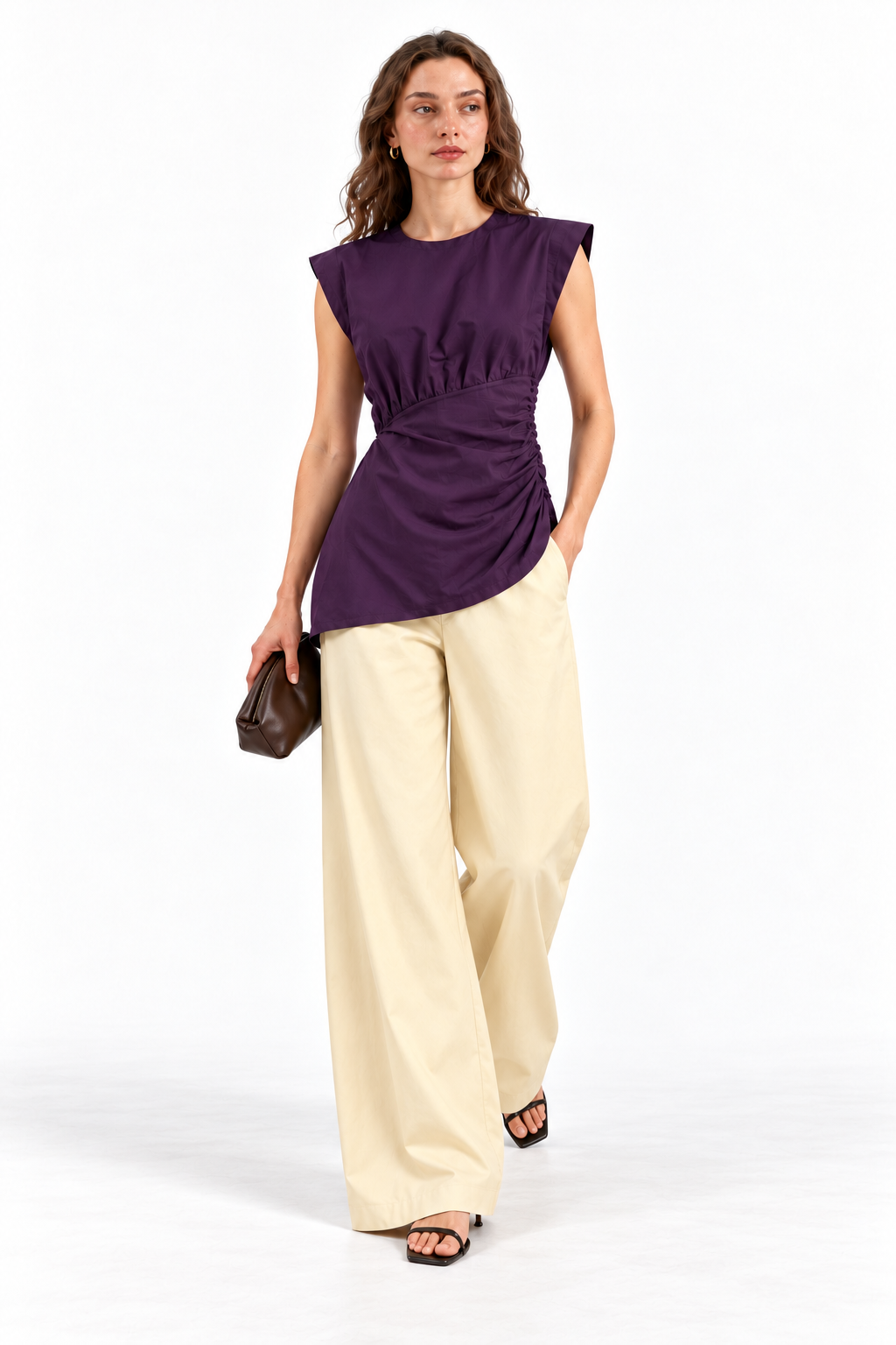 Iris Asymmetric Poplin Top