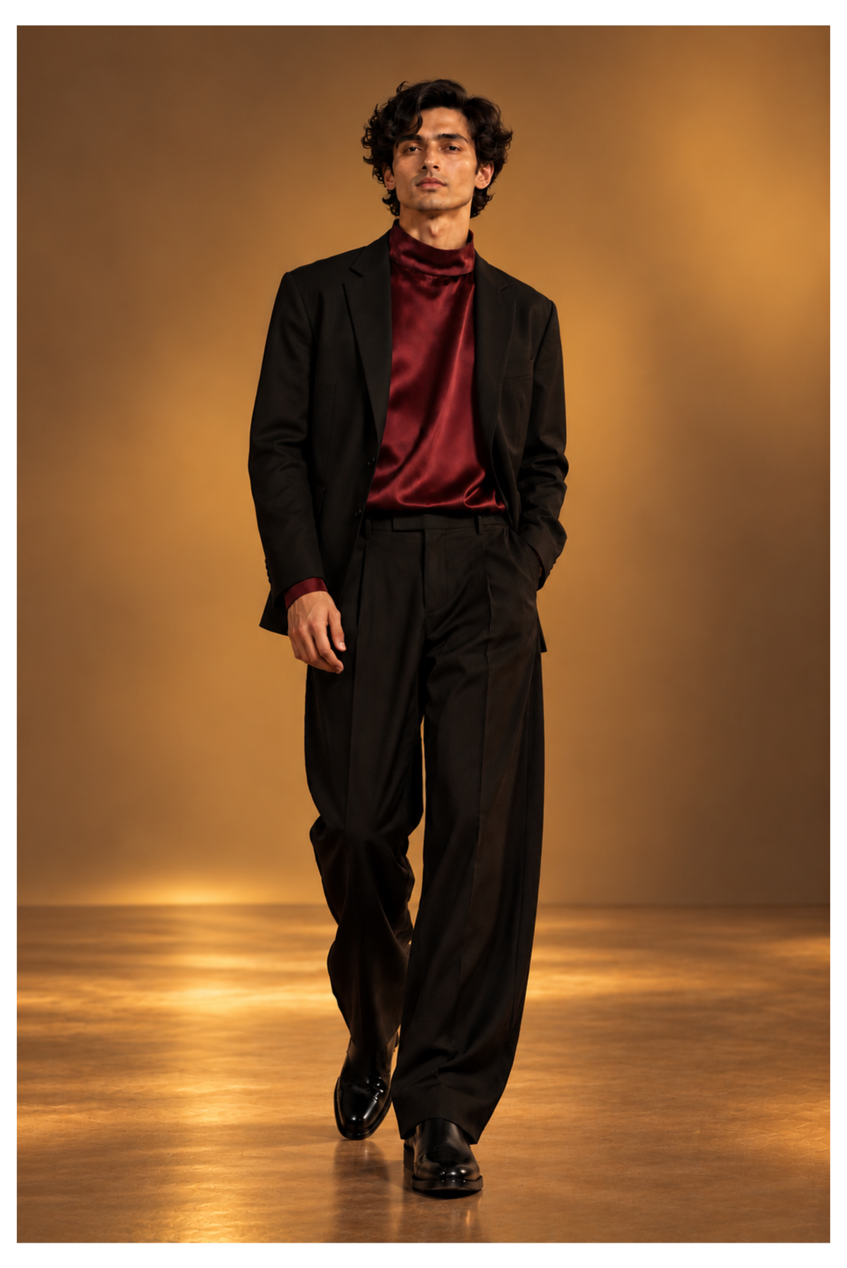 Plum Nocturne Silk Satin Shirt