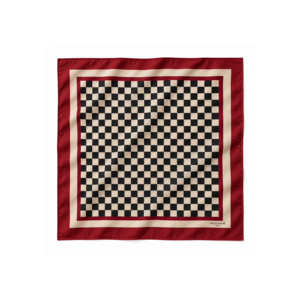 Crimson Checkmate Scarf